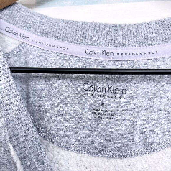Calvin Klein Performance Logo Raglan Sweatshirt Gray Soft Lounge Womens Medium - Picture 6 of 7